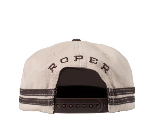 RC2513 Roper Trucker Cap Logo Chocolate/Stone