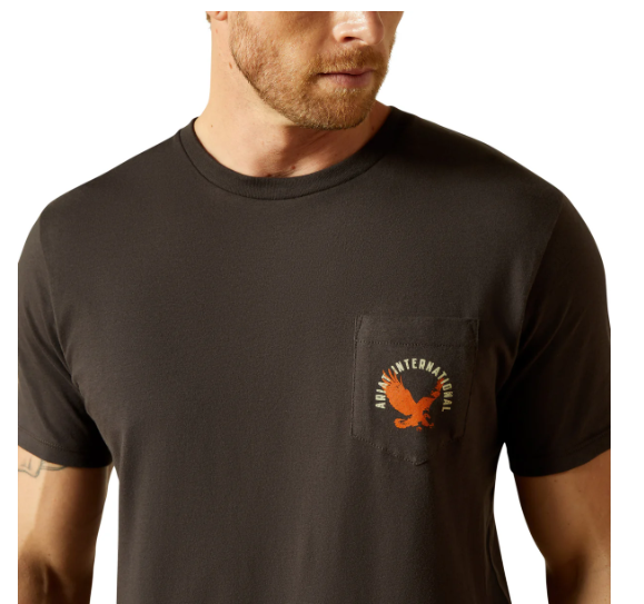10062427 Ariat Men's Eagle Large Tee Vintage Black