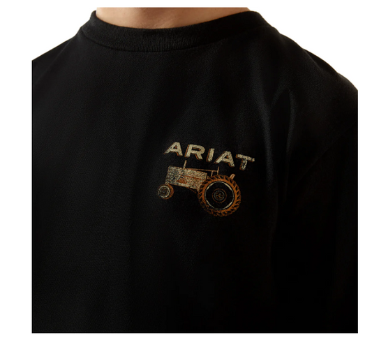 10062408 Ariat Boy's Gramp's Tractor Tee Black