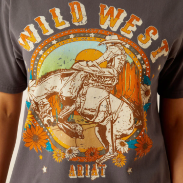 10060387 Ariat Women's Retro Rodeo Tee Thunderstorm