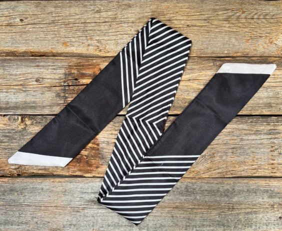 TW130 Cowgirl Necktie Black & White