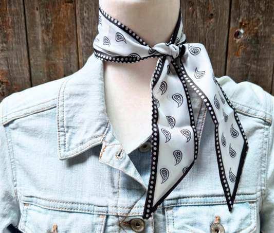 TW120 Cowgirl Necktie Black & White