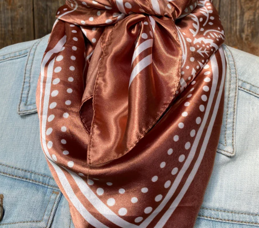 WR3381 Cowgirl Wild Rag Copper Floral Paisley