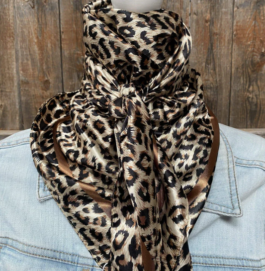 WR169 Cowgirl Wild Rag Brown Leopard