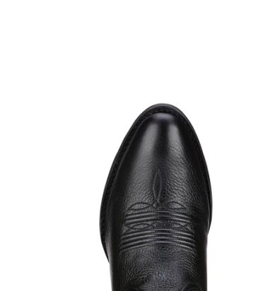 10001037 Ariat Womens Heritage Western R Toe Black Deertan C Wide