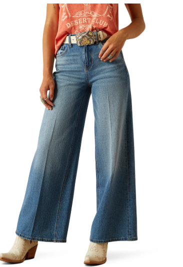 10061616 Ariat Women's Ultra High Rise Jazmine Wide Leg Jeans Regular Leg