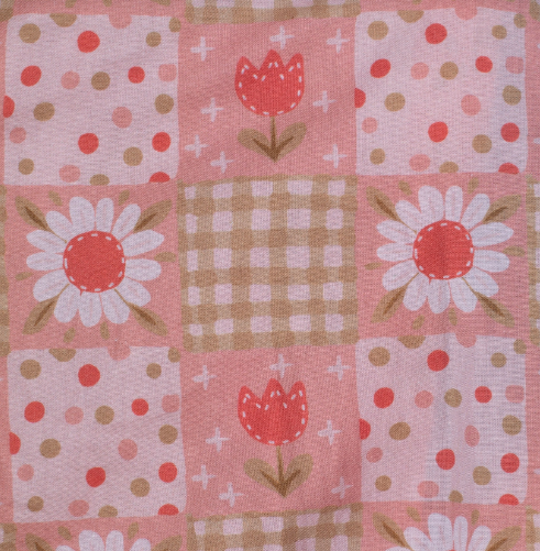 IWSS2624 Just Country Infant Frankie Short Sleeve Full Button Jumpsuit Peach Daisies