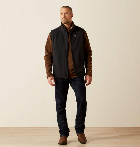 10062600 Ariat Men's Vernon Softshell Vest Black