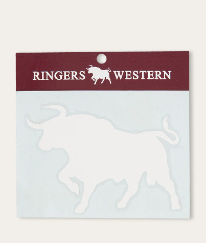 722110RW-WHT Ringers Bull Sticker White