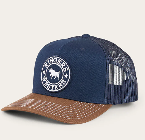 171120006-NV-CH Ringers Western Signature Bull Trucker Cap Navy/Chocolate