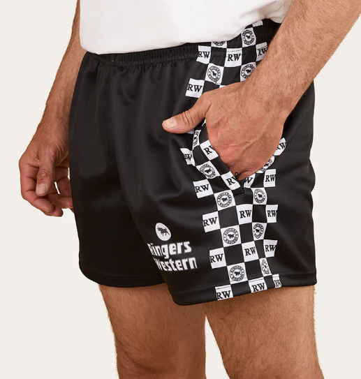 125023RW-BLK Ringers Western Men's Check Footy Short's Black