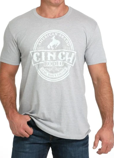 MTT1690698 Cinch Mens Grey Logo Tee Shirt