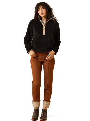 10062612 Ariat Women's Berber Snap Front Sweatshirt Black