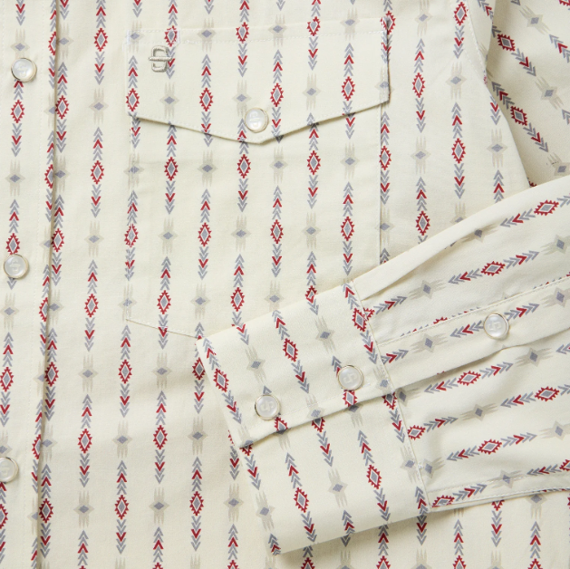 11-001-0476-2012WH Stetson Men's Collection LS Shirt Plaid White