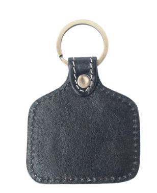 S-13795 Dusthorn Relic Hand Tooled Leather Key Fob In Wood Brown