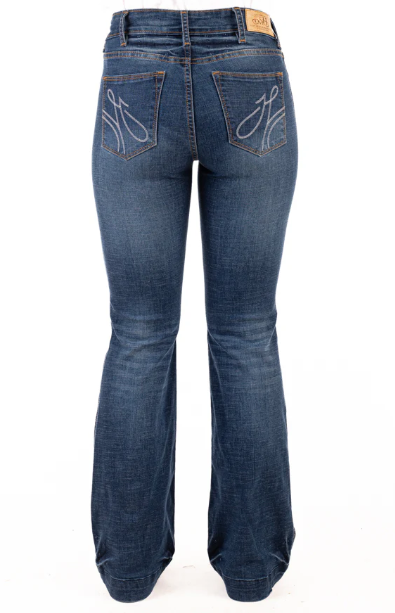 SR2215cHitchley & Harrow Women's "Franklin" Trouser Tan & White Stitch 33" Leg