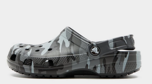 211880-0DD/211879-0DD Classic Camouflage Crocs Kid's Black & Silver