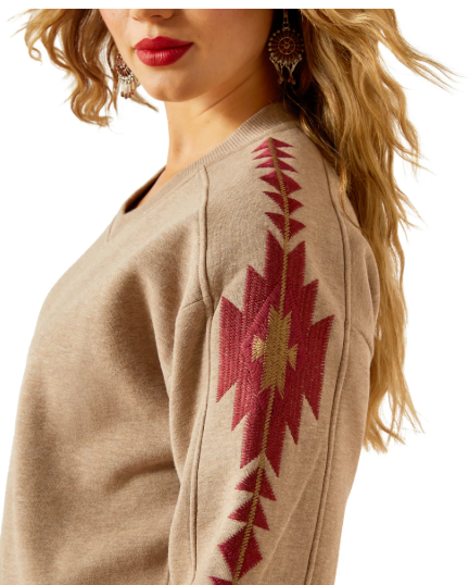 10062798 Ariat Women's Tatonka Sweatshirt Brown Heather