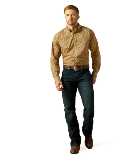 10062196 Ariat Men's Wrinkle Free Darryl LS Shirt Khaki