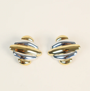 LSB2021384 L&S Basic Croffle Statement Earrings