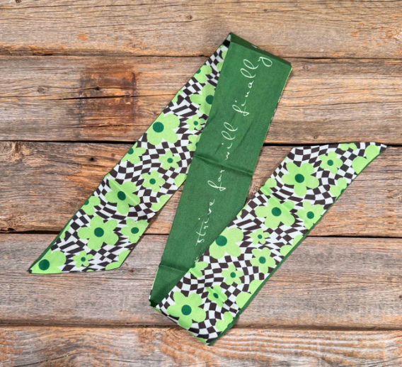 TW131 Cowgirl Necktie Green Western Skinny Mini Wild Rag