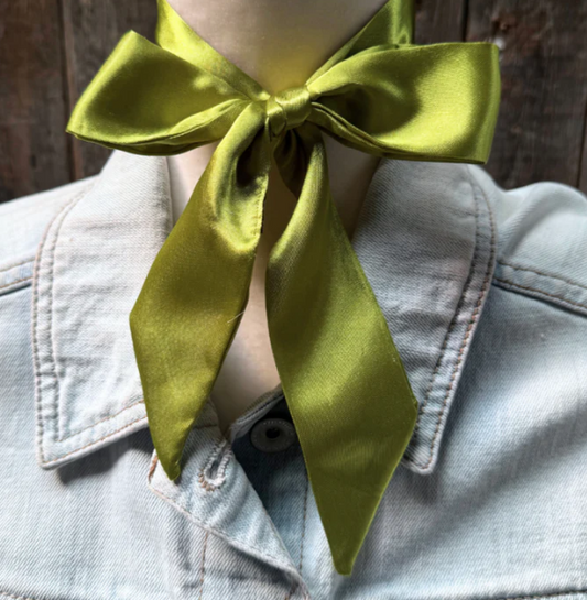 TW305X Cowgirl Necktie Light Green Western Skinny Mini Wild Rag