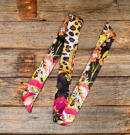 TW335 Cowgirl Necktie Yellow & Black Western Skinny Mini Wild Rag