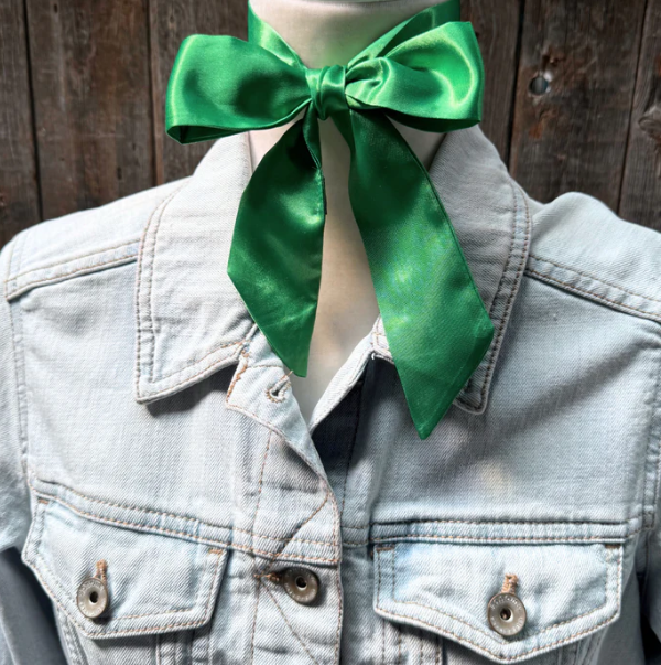 TW310 Cowgirl Necktie Green Skinny Mini Wild Rag