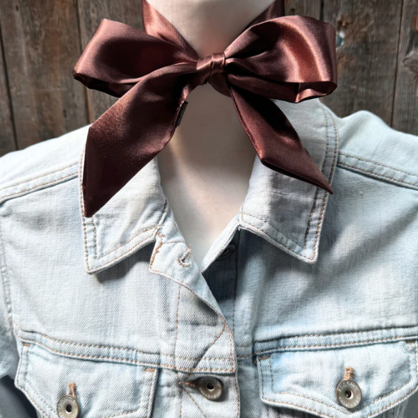 TW311 Cowgirl Necktie Brown Skinny Mini Wild Rag