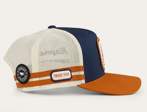 723154RW-NV/BORG Ringers Western Big Rig Trucker Cap Navy & Burnt Orange