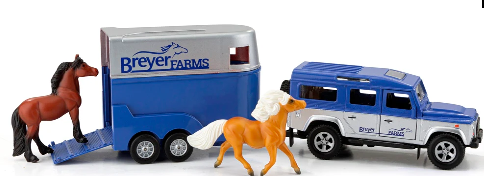 TBS59216 Breyer Stablemates Farms Land Rover & Tag-A-Long Trailer