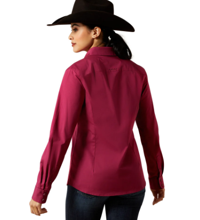 10065844 Ariat Women's Wrinkle Free Kirby LS Shirt Beaujolais