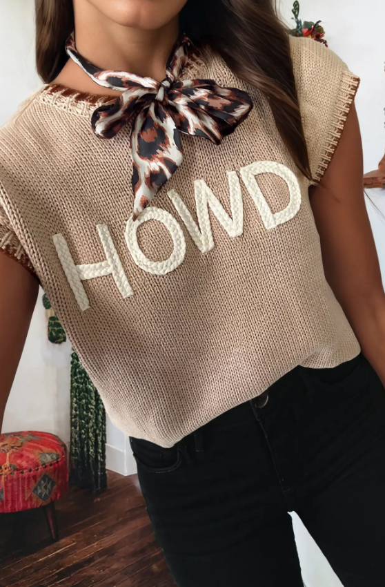 FW2771396-P6016 Howdy Embroidred Graphic Western sweater