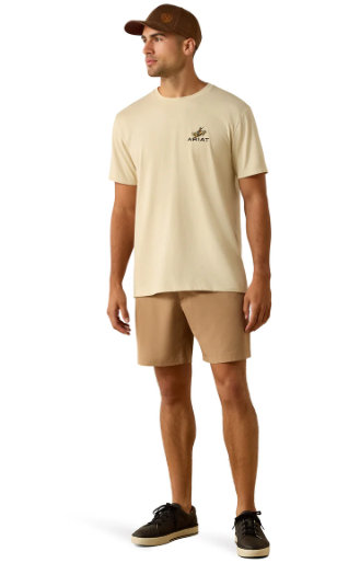 10071199 Ariat Men's Ride Em Cowboy SS Tee Natural