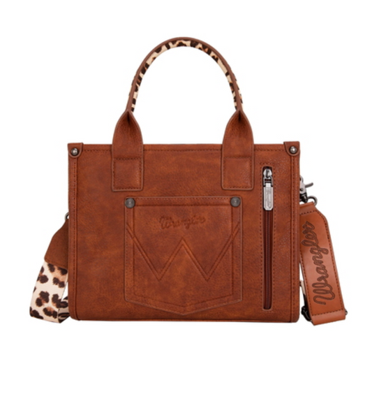 X6S2934BAG Wrangler Leopard Print Crossbody Bag Tan