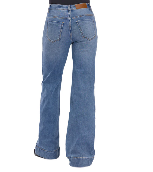 10-054-0870-4002 Tin Haul Women's Denim 870 Claire Seam Yoke Wide Leg Jean