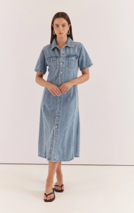 SS20718 Sass Women's Kara Denim Midi Dress