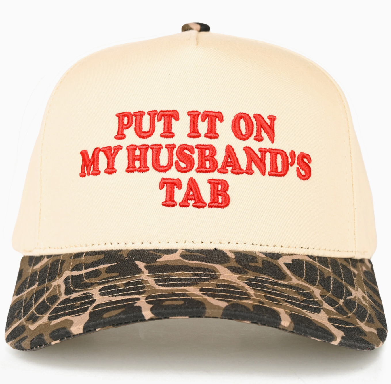 TCM0050LEOP Put it on my Husbands Tab Embroidered Trucker Cap
