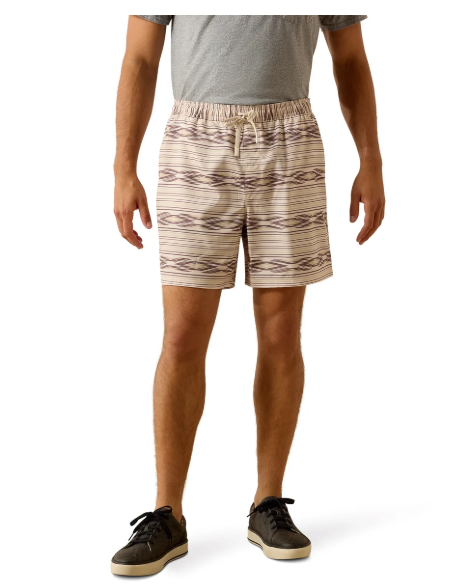 10071177 Ariat Men's "The Weekender" Island Fossil Southwest Stripe 6" Shorts