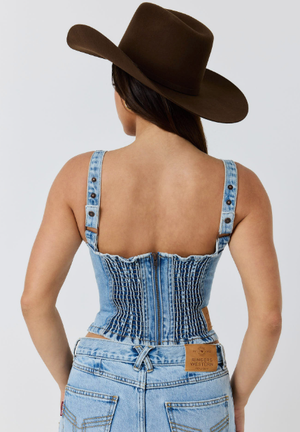 225151RW Ringers Western Women's Asher Bustier Top Light Blue