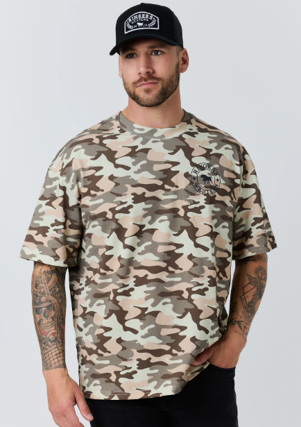 125200RW-CMO Ringers Western Men's Hard Find Box Fit T-Shirt Camo