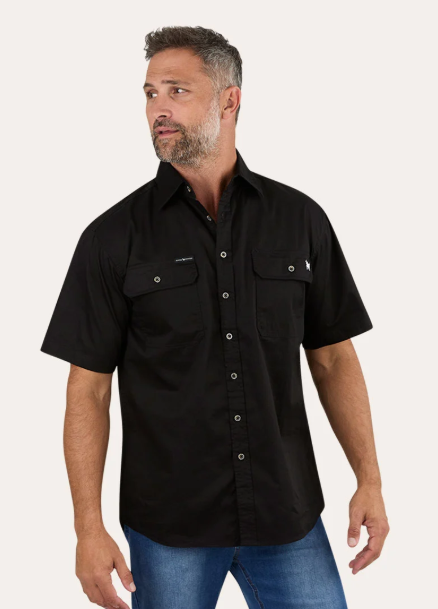 118110004-BLK Ringers Western Men's Lake Argyle Short Sleeve Black