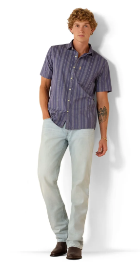 10071059 Ariat Men's Maddox Modern Fit SS Shirt Spring Lake Geo Stripe
