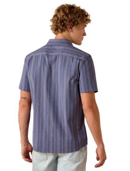 10071059 Ariat Men's Maddox Modern Fit SS Shirt Spring Lake Geo Stripe