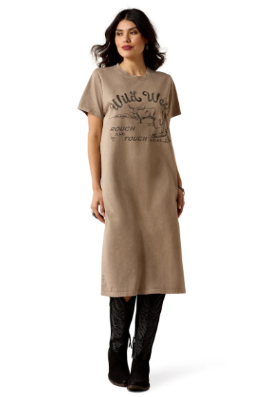 10071652 Ariat Women's Bandito Dress Taupe Mineral Wash