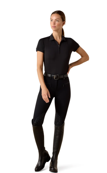 10072447 Ariat Women's Bandera 1/4 Zip Polo Black