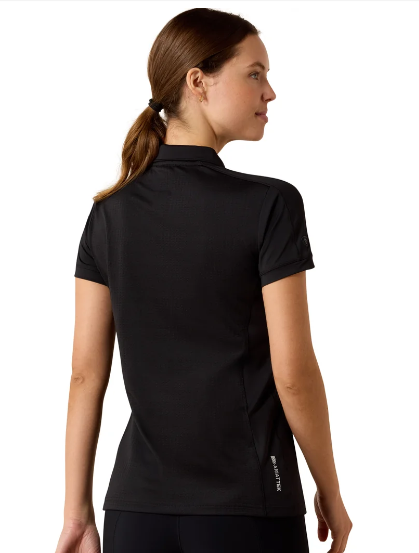 10072447 Ariat Women's Bandera 1/4 Zip Polo Black