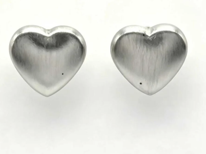 HSHSE-S Harper Silver Heart Stud Earrings