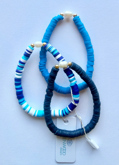 EVABND Eva Pearl Pop Hesishi Bracelet Bundle 3 Pack Blue's