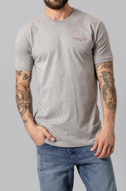 MSH0000019 Kimes Ranch Men's American Bullseye Tee Grey Heather